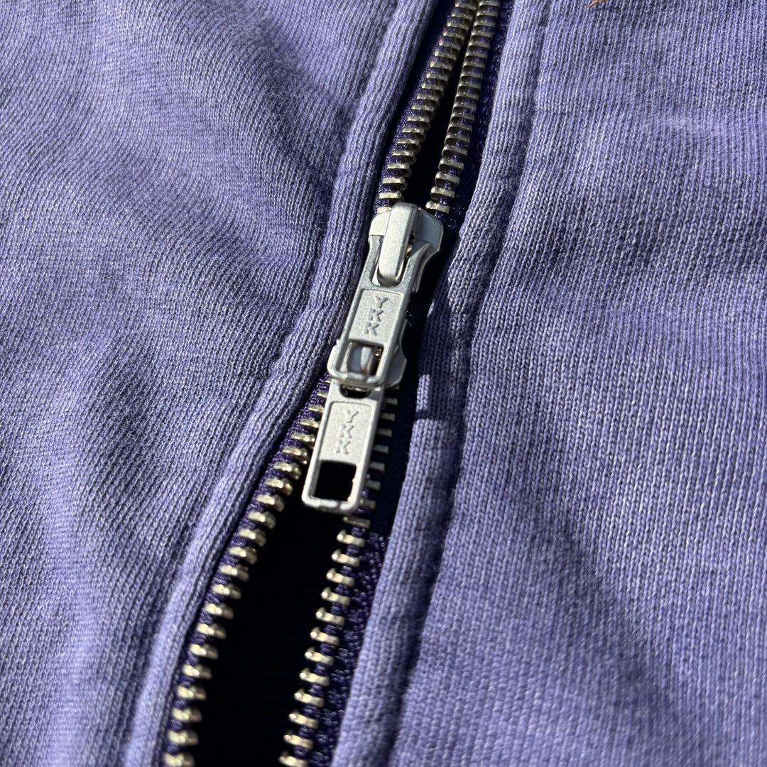 ナス紺 フェード 90s 00s vintage ダブルジップパーカー ボロ