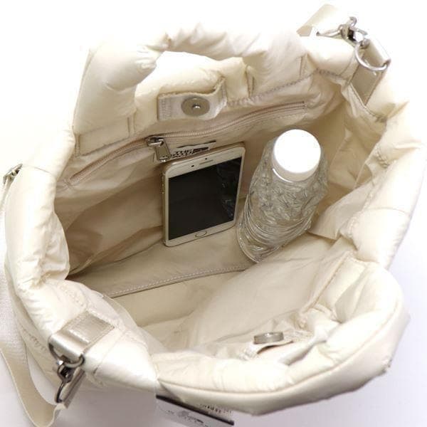 韓国ノースフェイス　2WAY ショルダー　白　トートバッグ　ラージ　L　クリーム