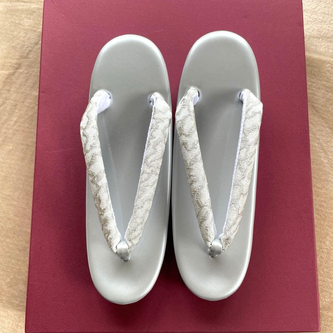 和装 草履バッグセット フォーマル 帯地 シルバー フリーサイズ u24