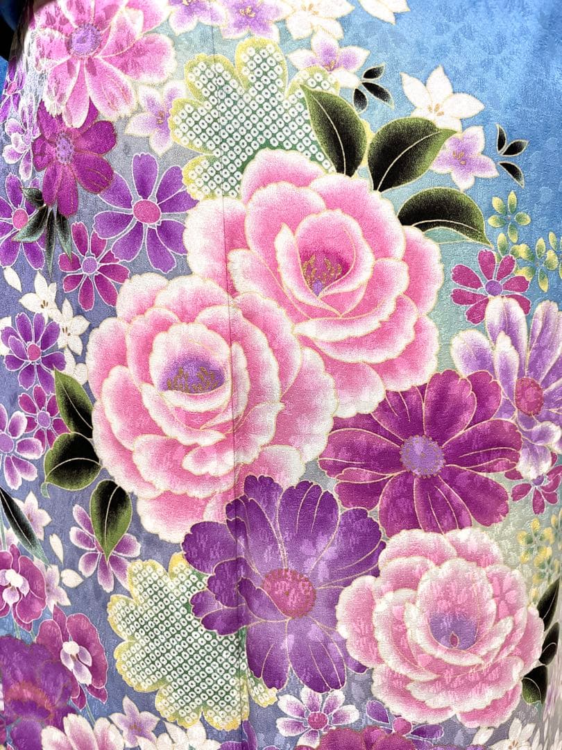 【美おり】振袖 正絹 振袖フルセット 7点セット 成人式 エレガント 水色