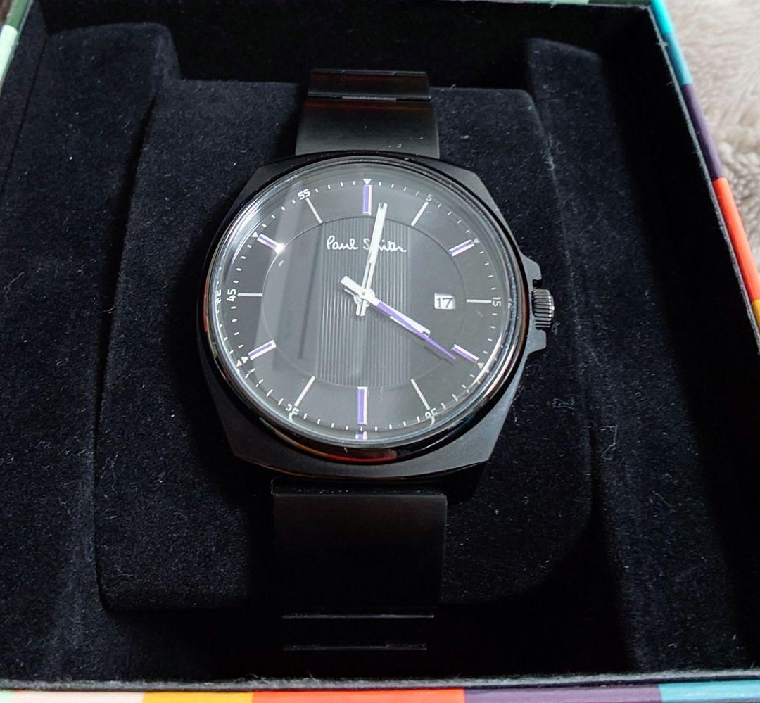 ポール・スミス 腕時計 箱・保証書・コマ付 ブラック/パープル