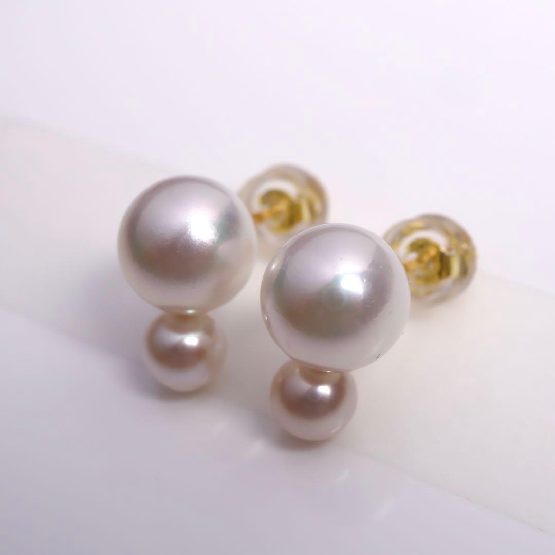 あこや真珠 ピアス あこやパール ピアス ダブルパールピアス アコヤパール