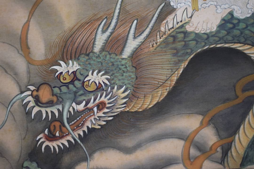 【真作】雲山/龍頭観音図/掛軸☆宝船☆Y-436　JM