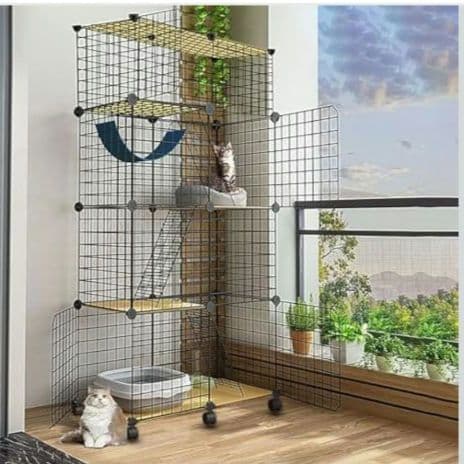 猫ケージ 猫ハウス 室内用 キャットケージ 多頭ブラック