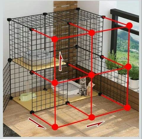 猫ケージ 猫ハウス 室内用 キャットケージ 多頭ブラック