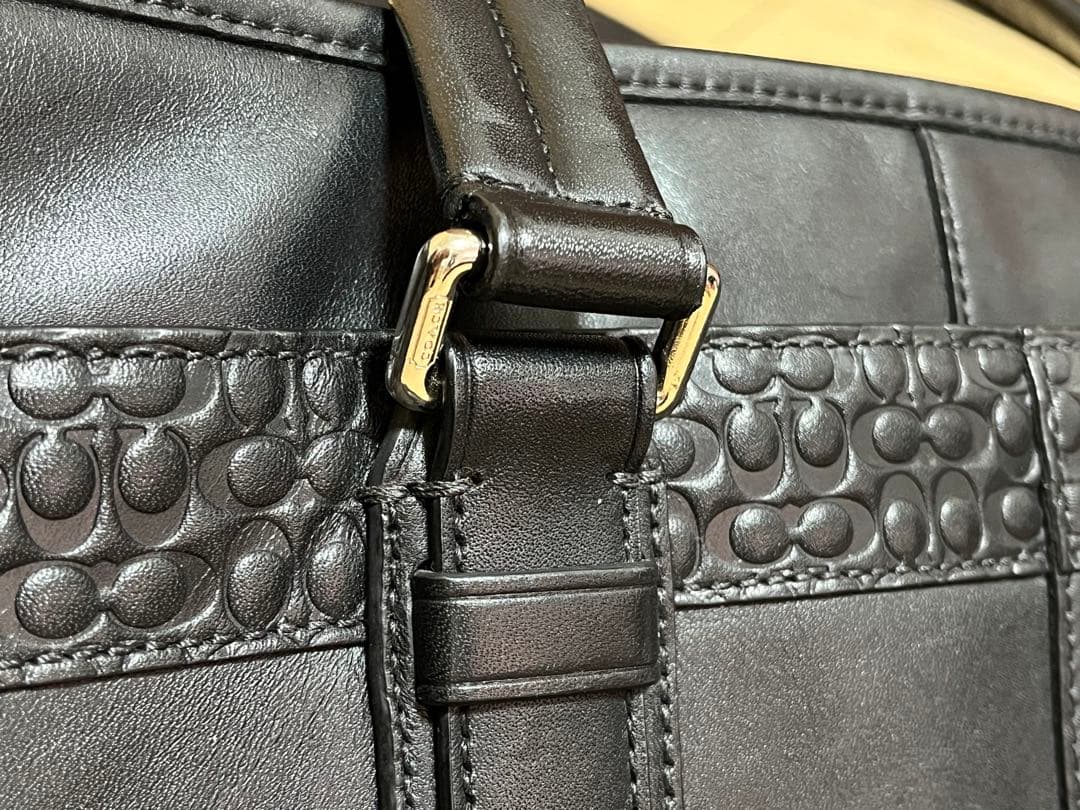 COACHブラックレザー ビジネスバッグ　2way