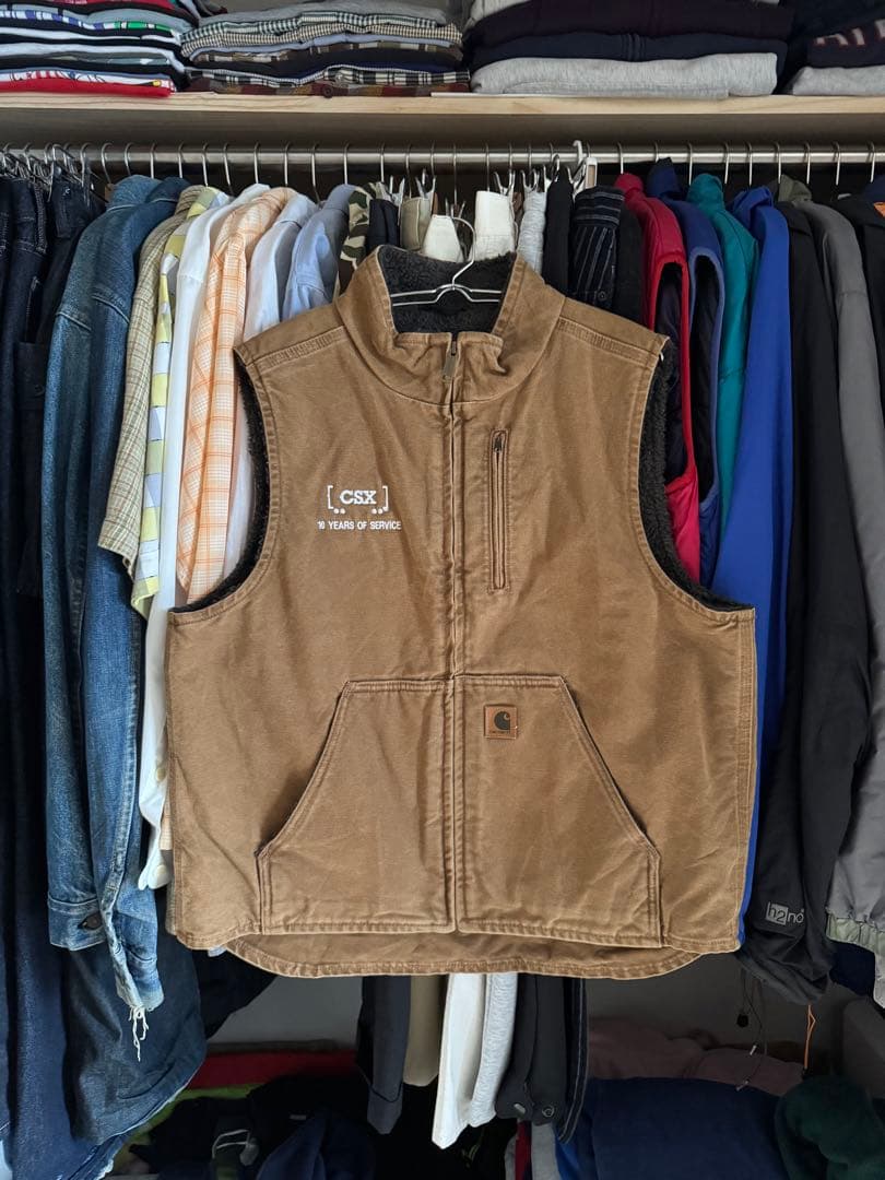 90s刺繍タグCarhartt duck vest