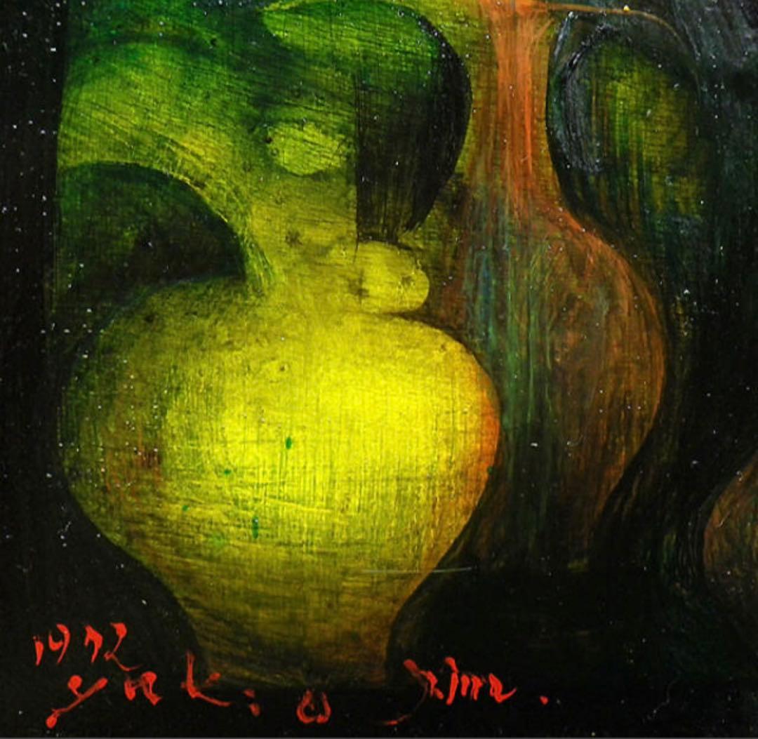 ■本物保証　『今村　幸生』油彩３号　壺の女　元独立会員　シュール鬼才