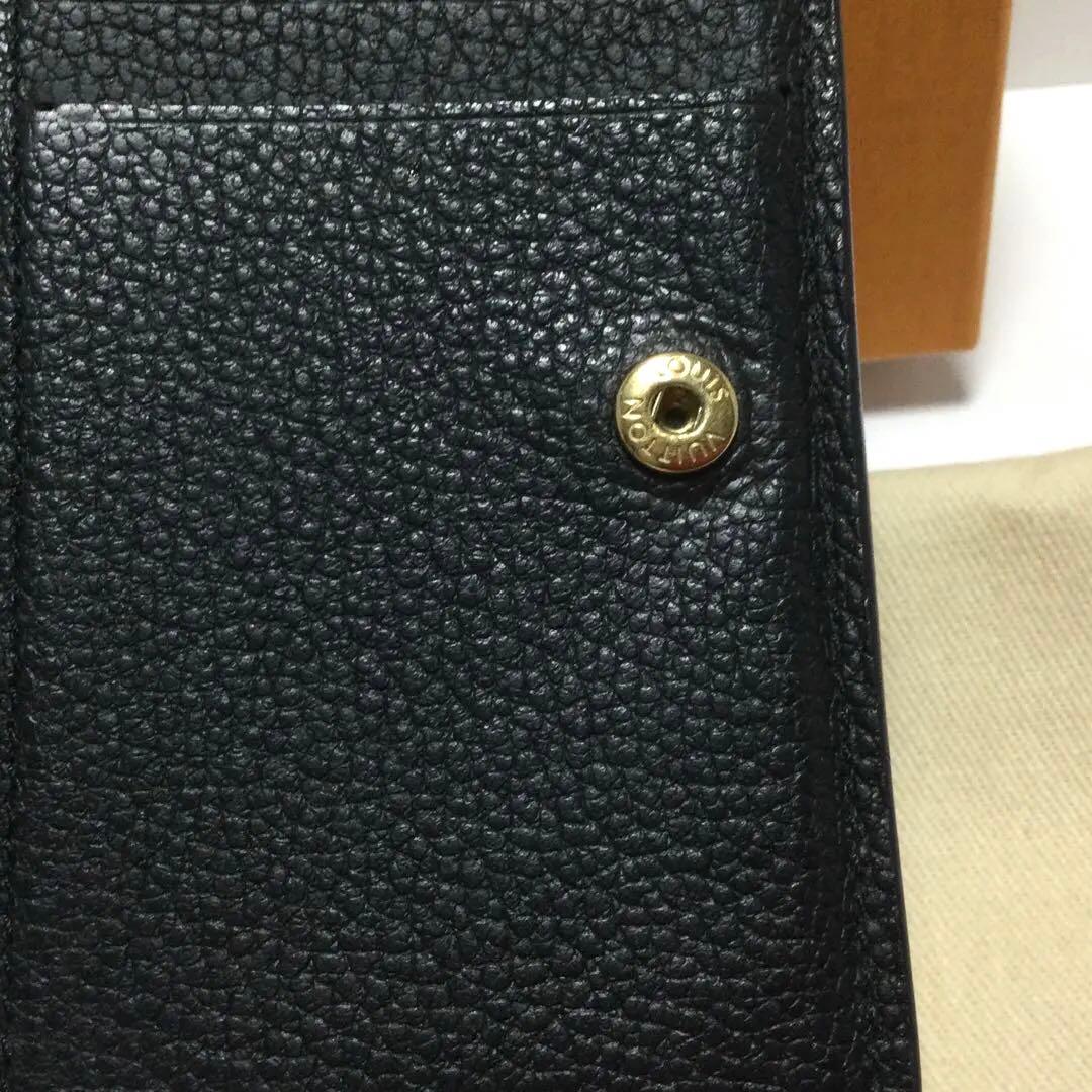美品★ルイヴィトン　ポルトフォイユ　クレア　アンプラント　黒　二つ折り財布