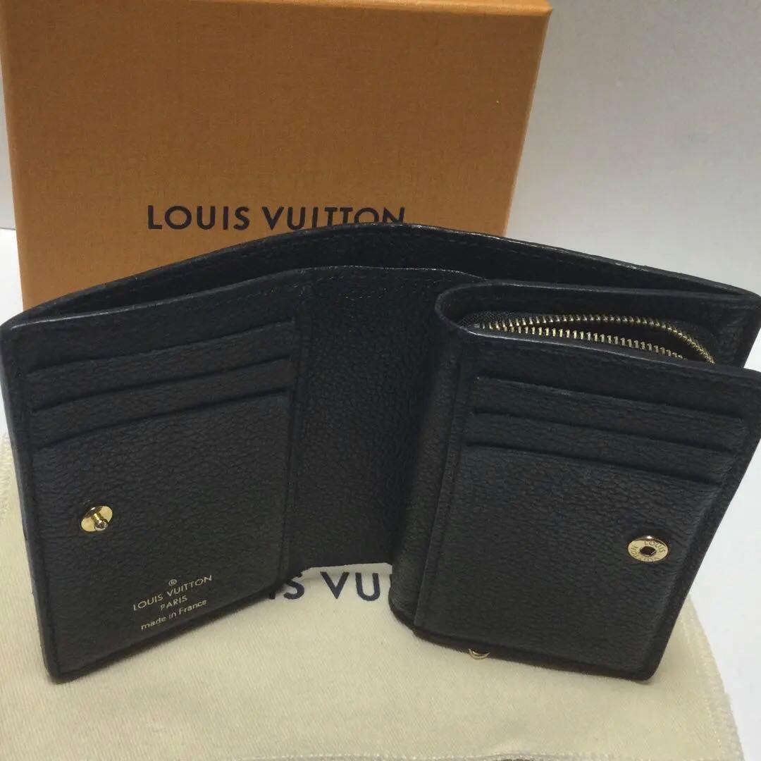 美品★ルイヴィトン　ポルトフォイユ　クレア　アンプラント　黒　二つ折り財布