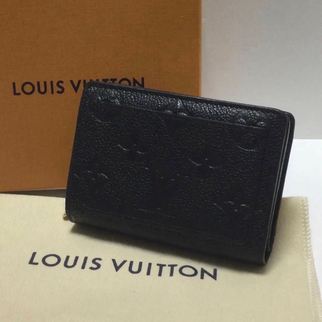 美品★ルイヴィトン　ポルトフォイユ　クレア　アンプラント　黒　二つ折り財布