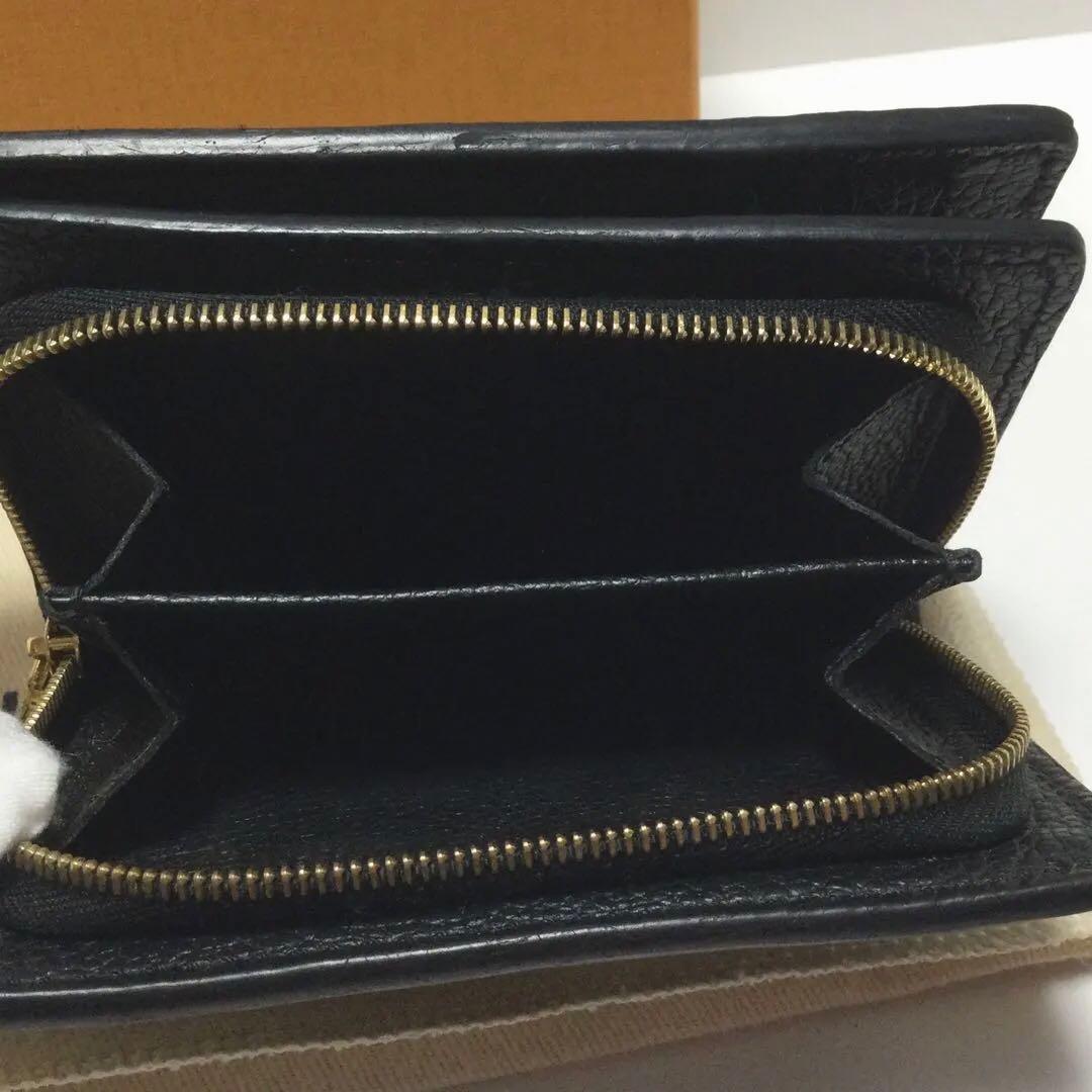 美品★ルイヴィトン　ポルトフォイユ　クレア　アンプラント　黒　二つ折り財布
