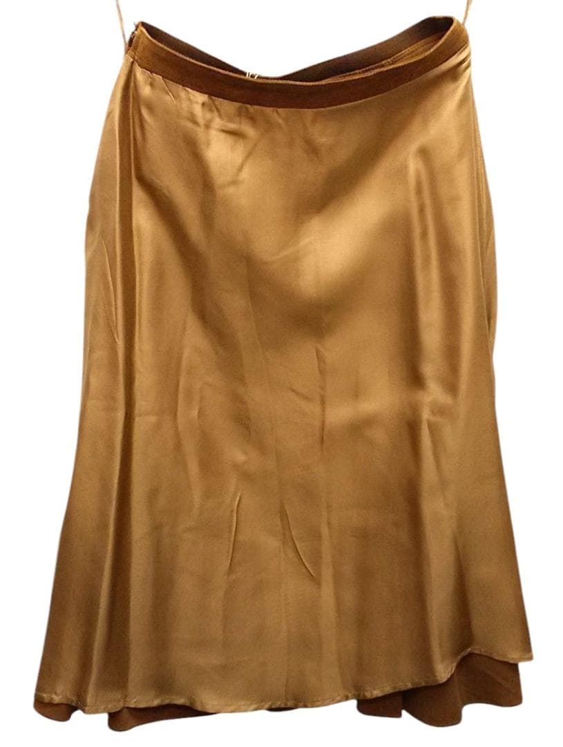 Loro piana　 ロロピアーナ　羊革(山羊)　フレア　スカート　ブラウン