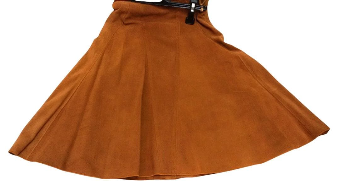 Loro piana　 ロロピアーナ　羊革(山羊)　フレア　スカート　ブラウン