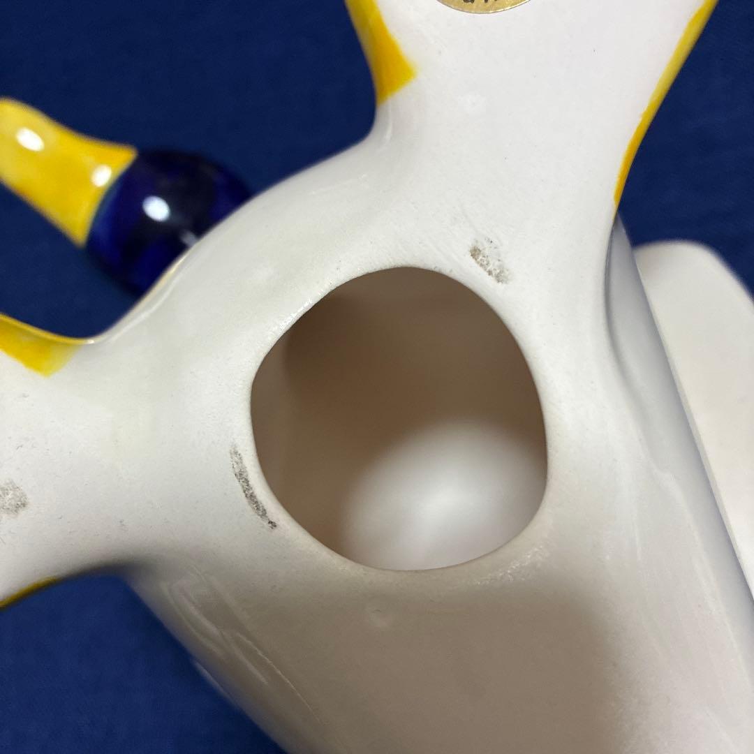 青と白の陶器製アヒル　イギリス製