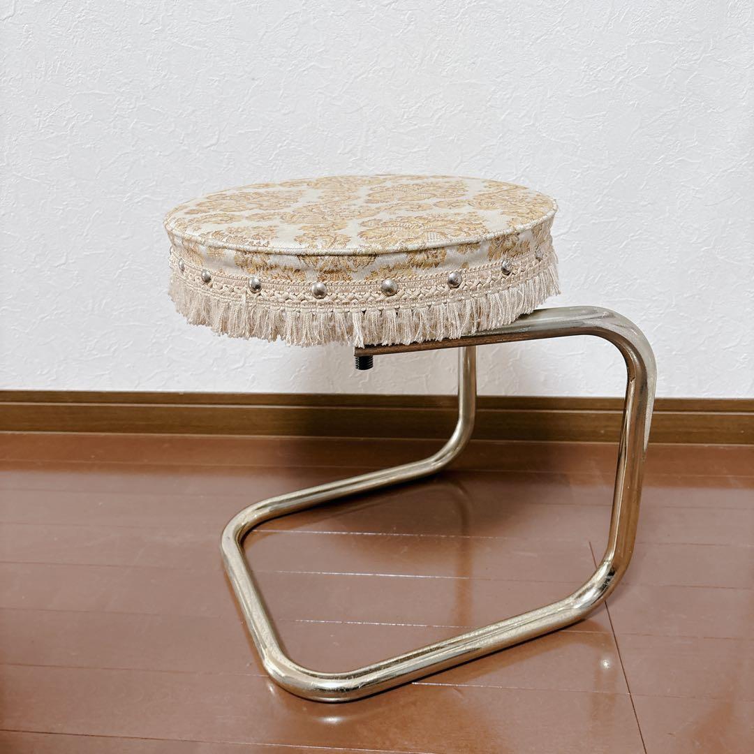 アンティーク調　スツール　ヴィンテージ　レトロモダン　70's 丸椅子