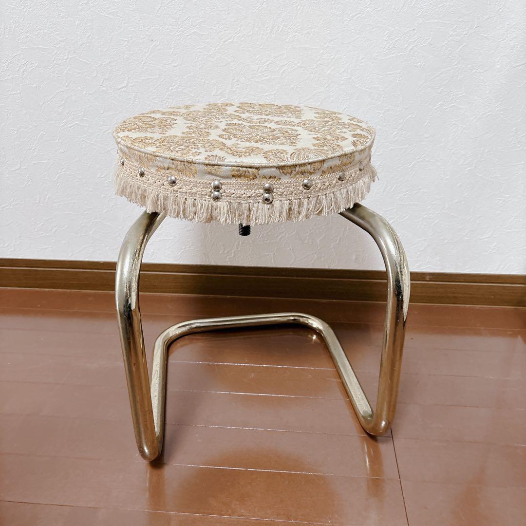 アンティーク調　スツール　ヴィンテージ　レトロモダン　70's 丸椅子