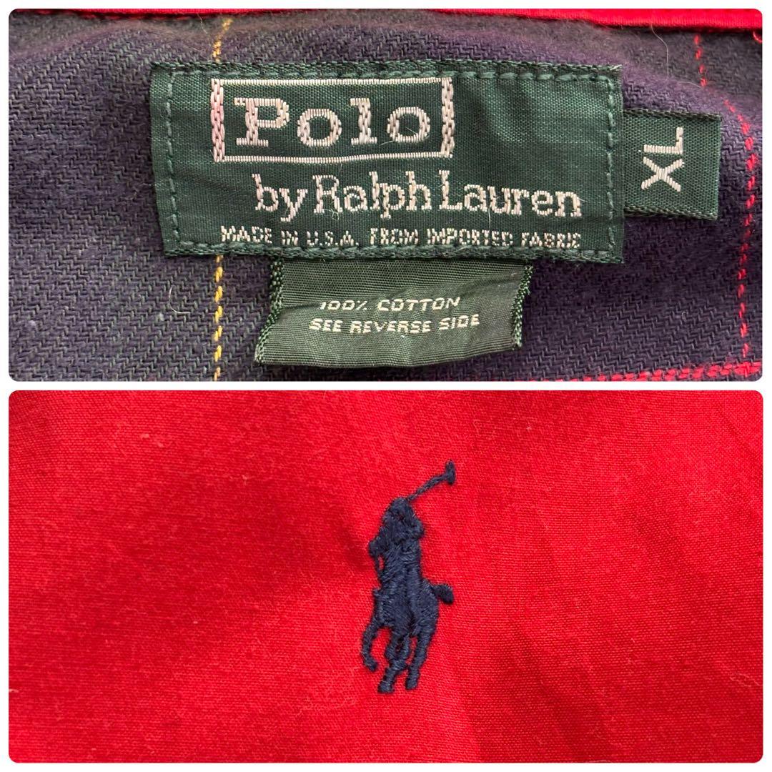 ポロバイラルフローレン ブルゾン XLサイズ チェック柄 ポニー刺繍 USA製