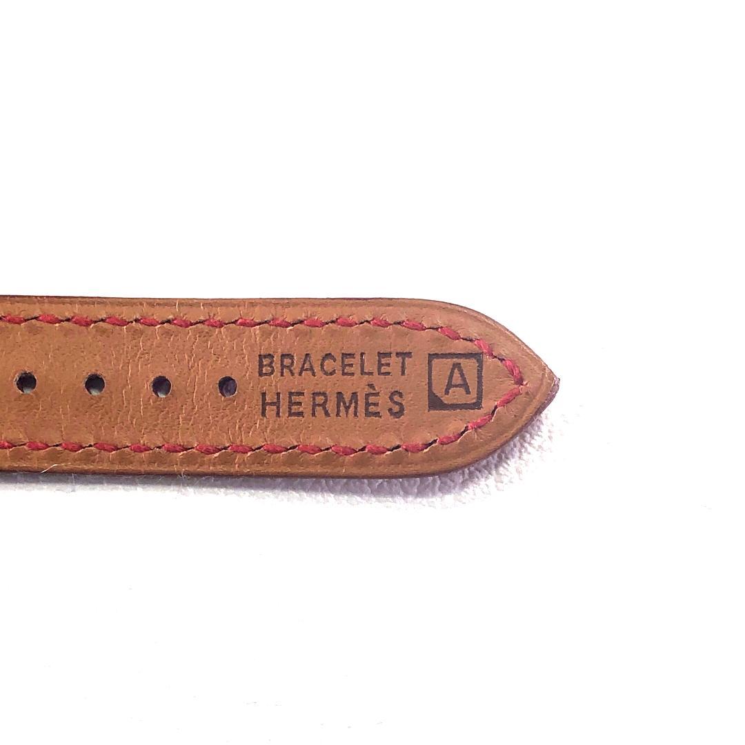 【美品】エルメス／Hウォッチ用 革ベルト 赤・GP／□A刻印