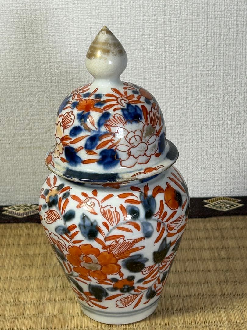 古伊万里　染め錦　沈香壺