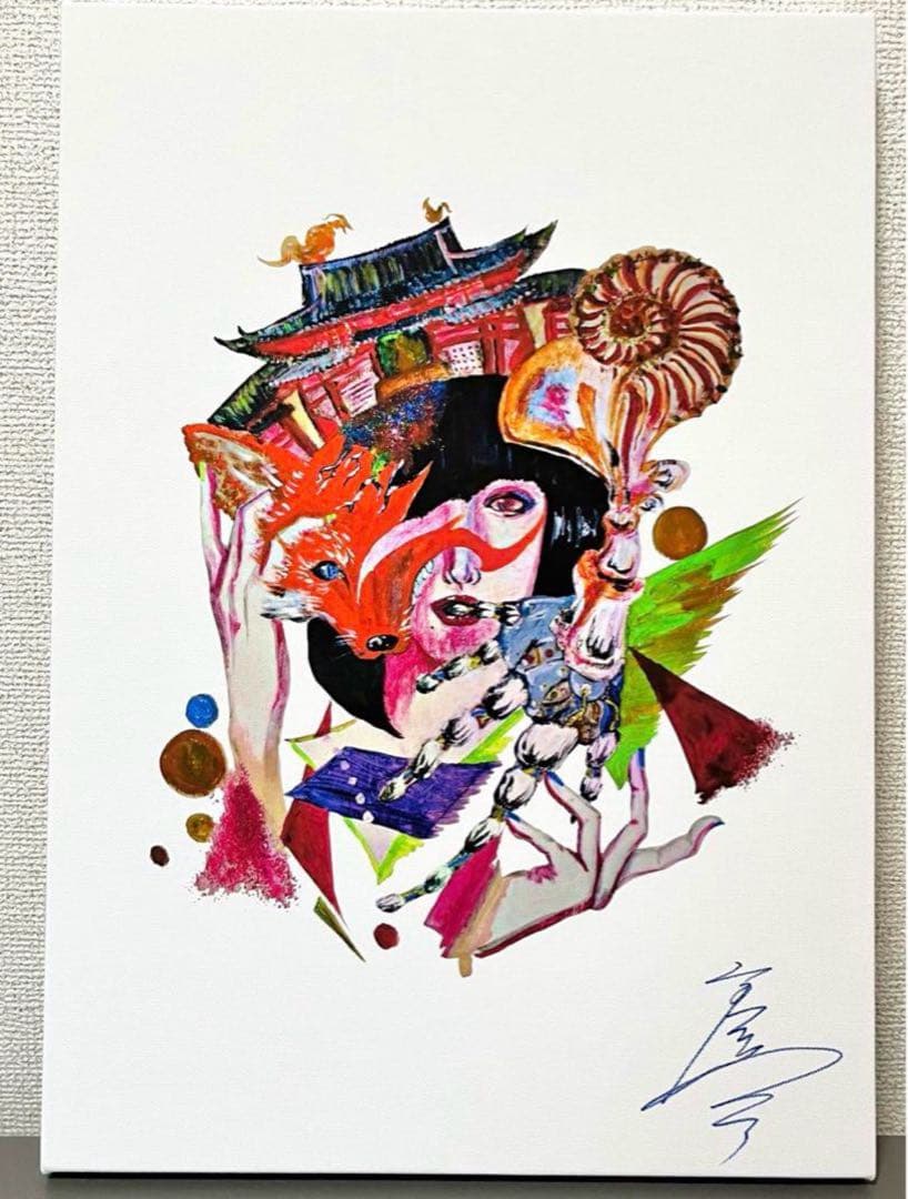 9番街レトロ 京極風斗さん 直筆サイン入り複製原画(キャンバス)