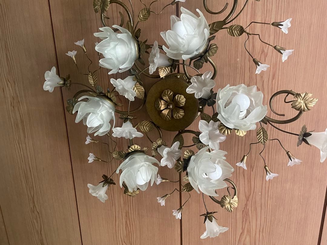 花の形状の6灯シャンデリア