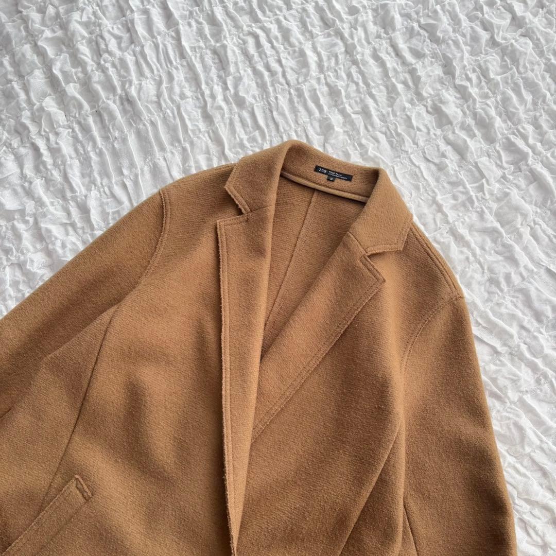 【1度着用のみ美品 23区 リンクスミドルジャージーチェスターコート 近年モデル