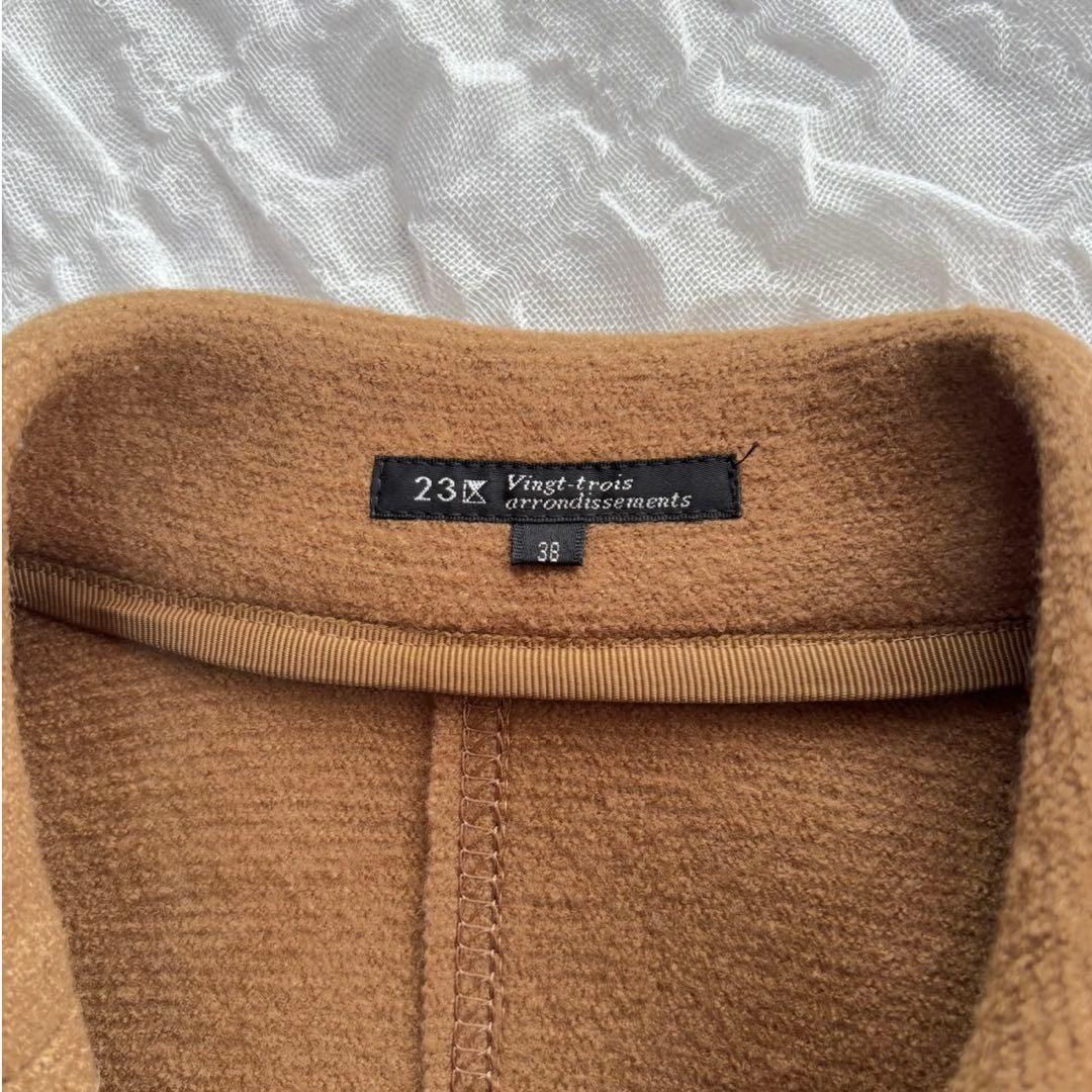 【1度着用のみ美品 23区 リンクスミドルジャージーチェスターコート 近年モデル