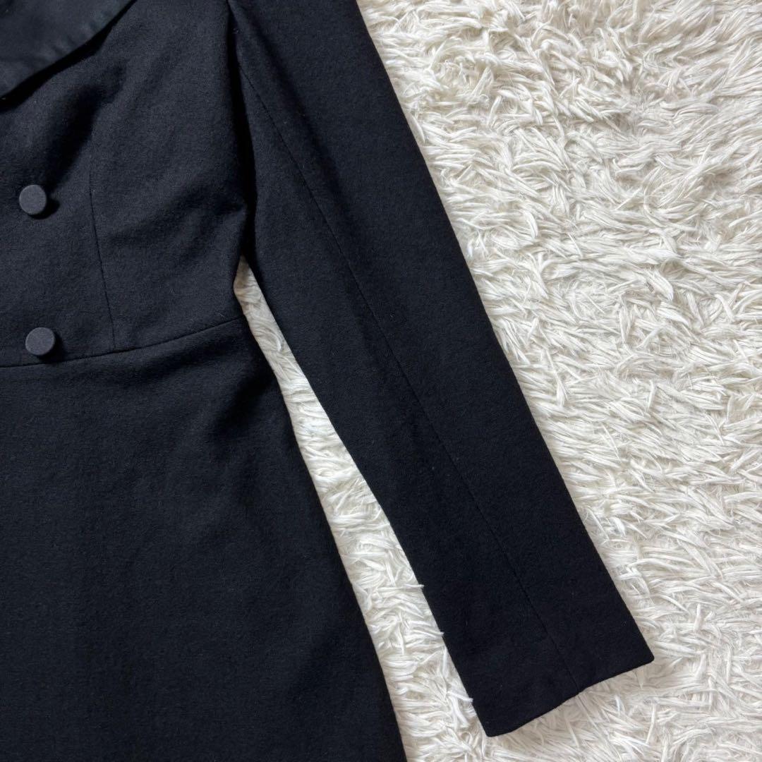 美品　高級　ラルフローレン　カシミヤ混紡　ダブルチェスターコート　ブラック