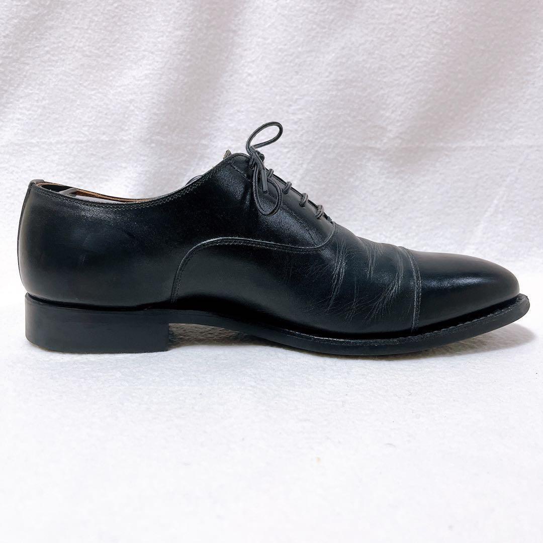 美品 スコッチグレイン 革靴 黒23.5 内羽根 ストレートチップ 黒 0106