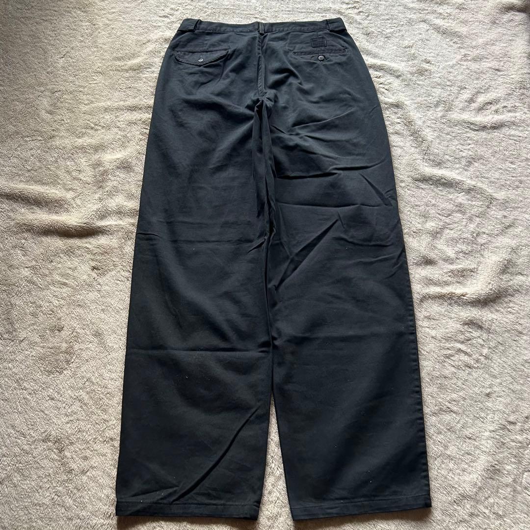 【最初期タグ】80s90sポロチノ USA製 ブラック ２タック 36×32