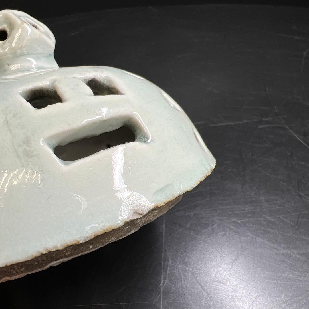 李朝白磁香炉　木箱付　高さ約16.5㎝　東Y7-0725⭐︎2F