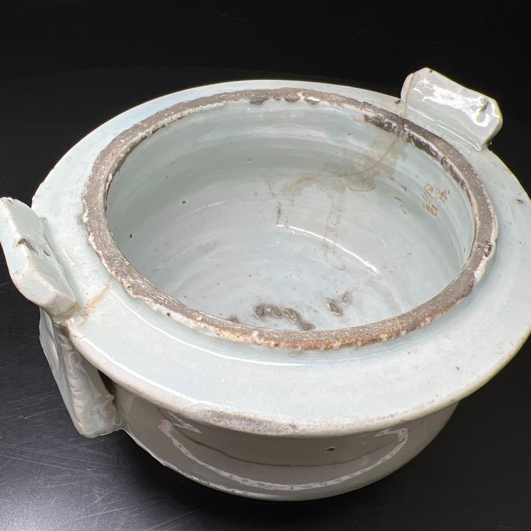 李朝白磁香炉　木箱付　高さ約16.5㎝　東Y7-0725⭐︎2F