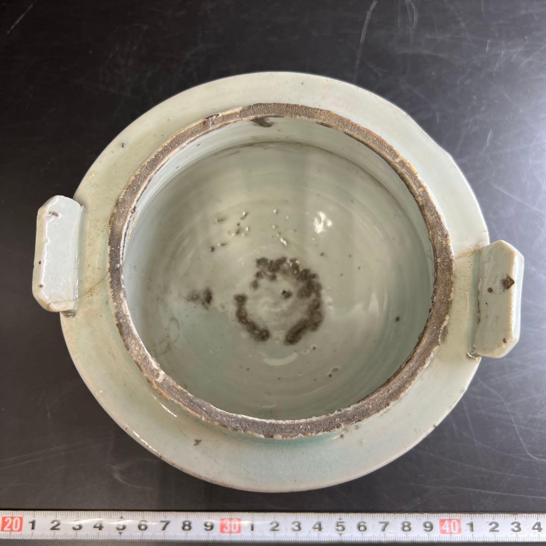 李朝白磁香炉　木箱付　高さ約16.5㎝　東Y7-0725⭐︎2F