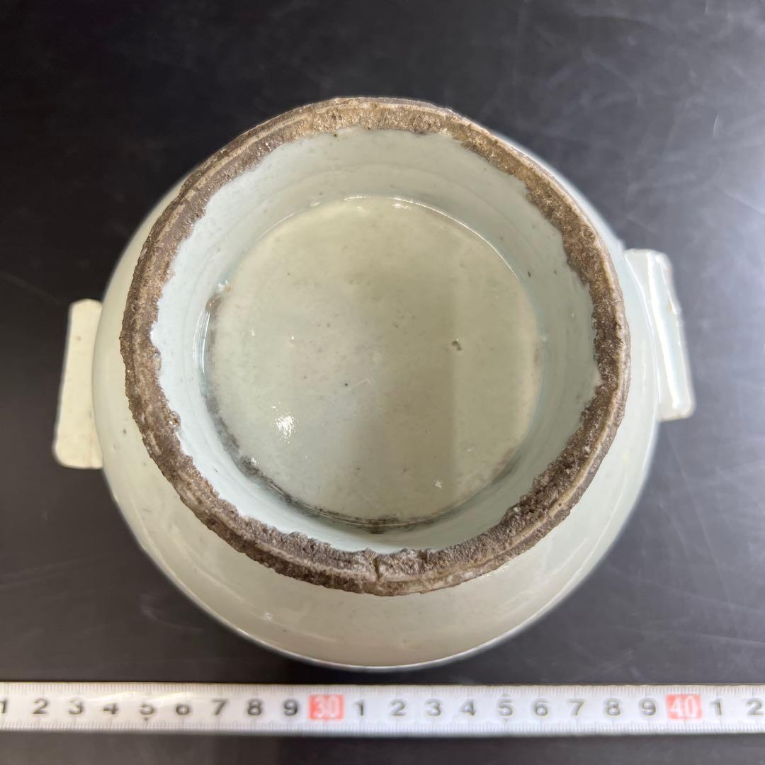 李朝白磁香炉　木箱付　高さ約16.5㎝　東Y7-0725⭐︎2F