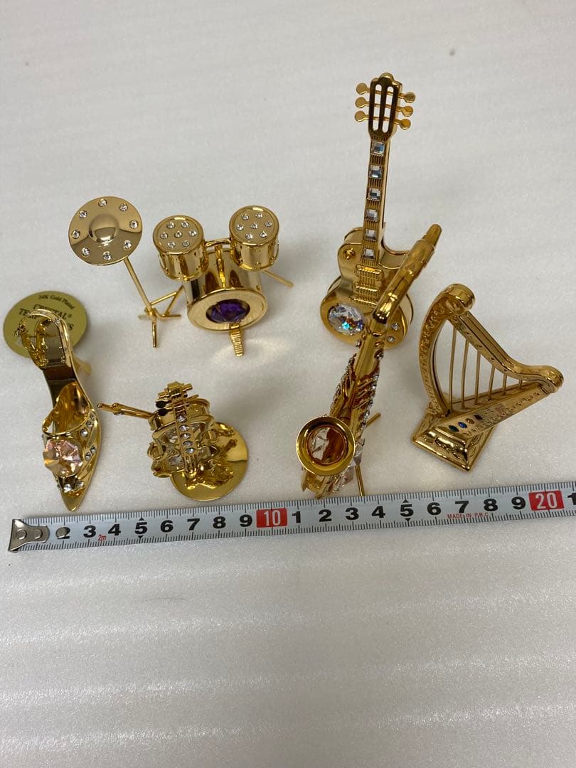 3-2673 スワロフスキー　ミニチュアハイヒール・楽器5点セット