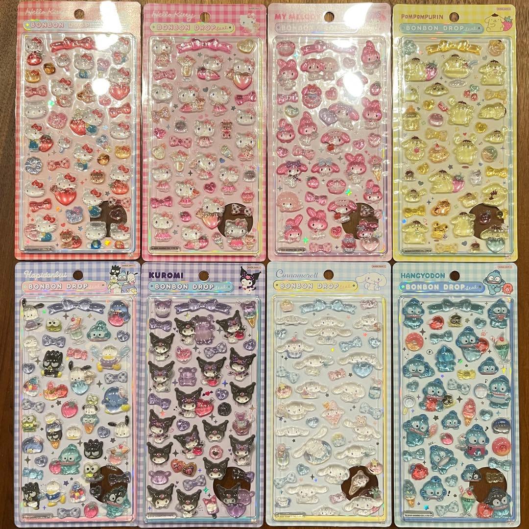 【正規品・新品未開封】ボンボンドロップシールサンリオ第2弾 全種類8枚セット