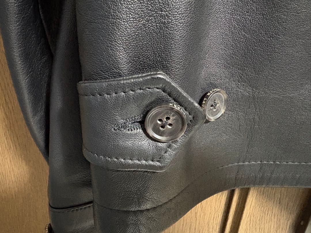 ラルフローレン　ラムレザー襟付きシングルライダース