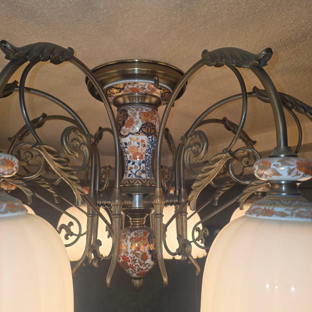 大正ロマン 和モダン クラシック 香蘭社 ヤマギワ　８灯シャンデリア