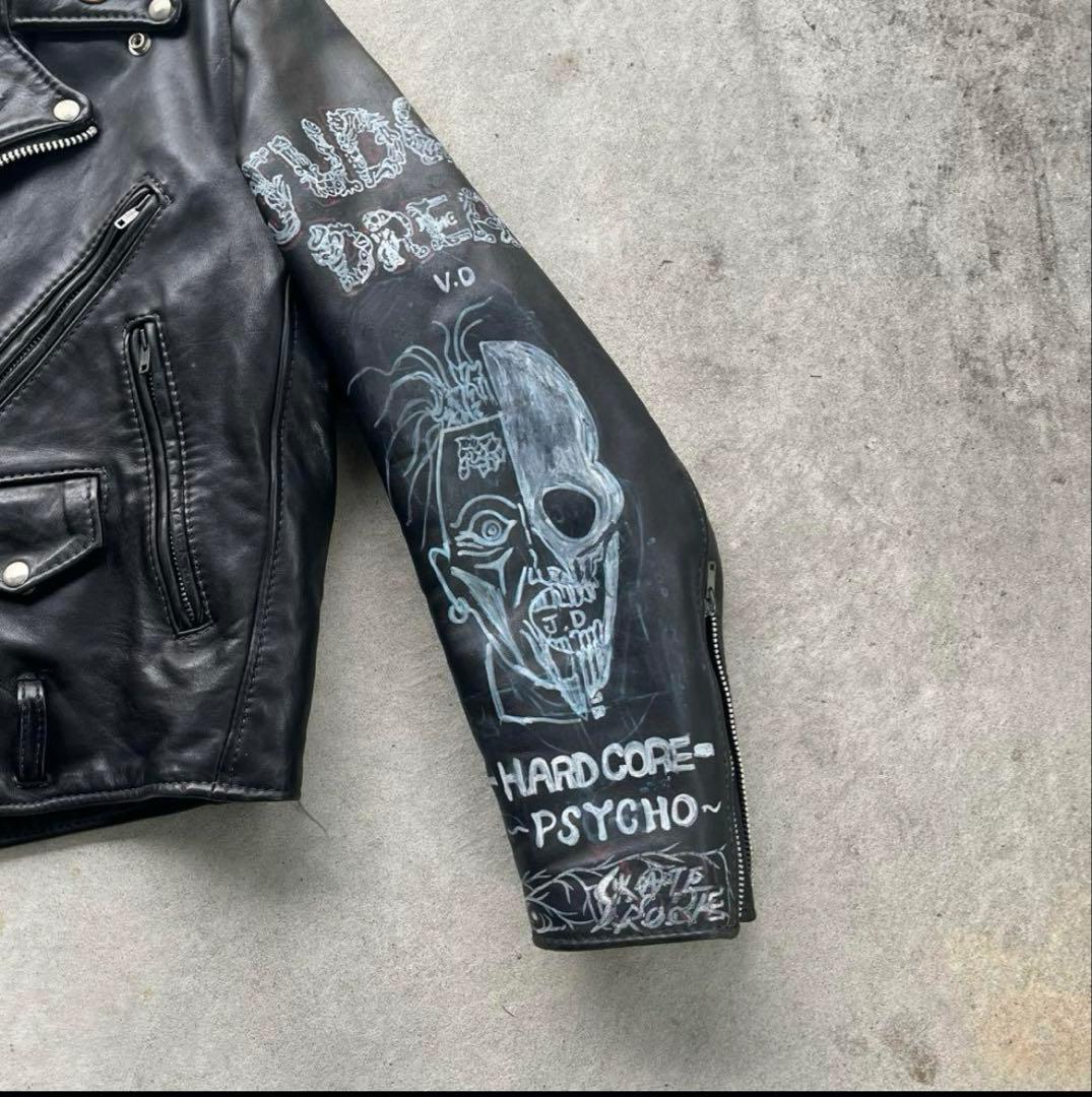 70’s 80’s vintage ライダース　レザージャケット　パンク　ドクロ