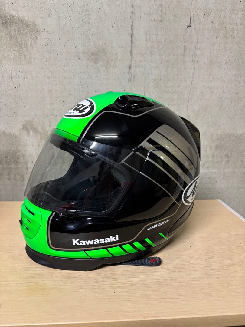 Arai Kawasaki フルフェイスヘルメット 黒/緑 ラパイド IR