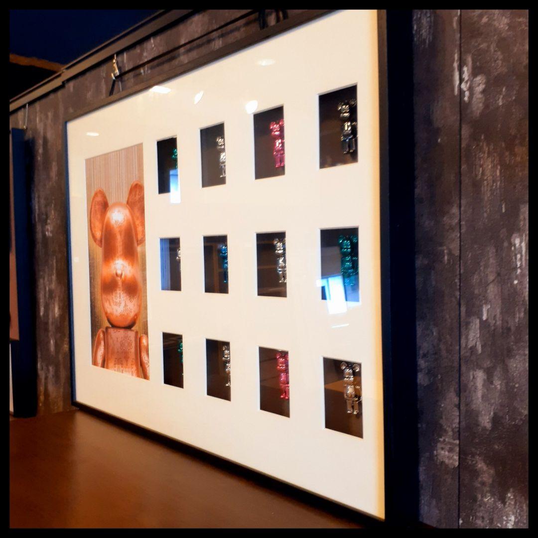 輸入雑貨　希少　ベアブリック　フィギア入り　特殊アートパネル