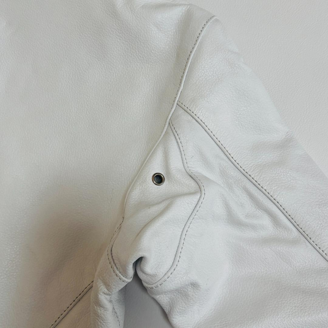 FREEDOM ライダースジャケット バッファローレザー シボ革 M ホワイト