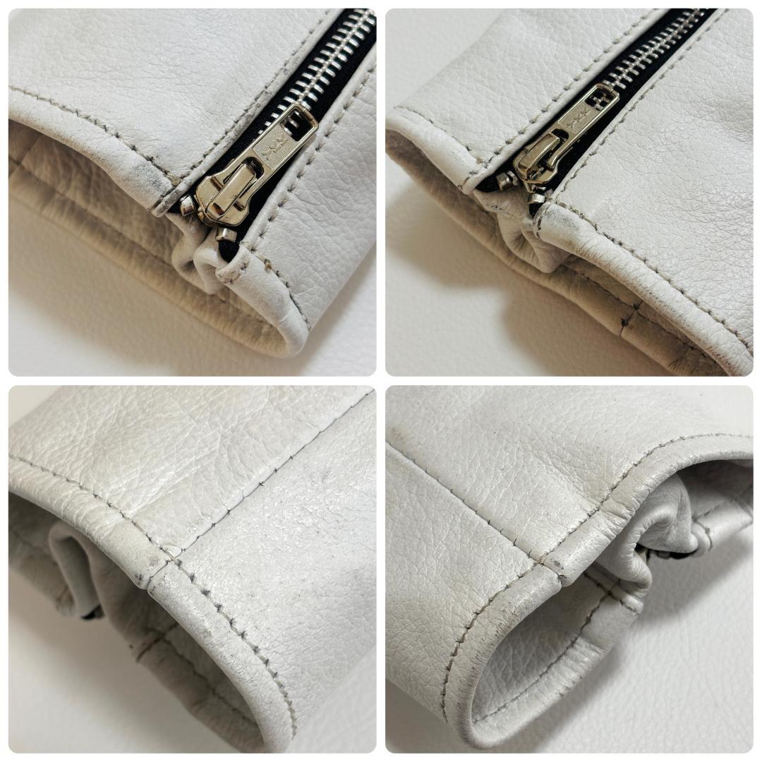 FREEDOM ライダースジャケット バッファローレザー シボ革 M ホワイト