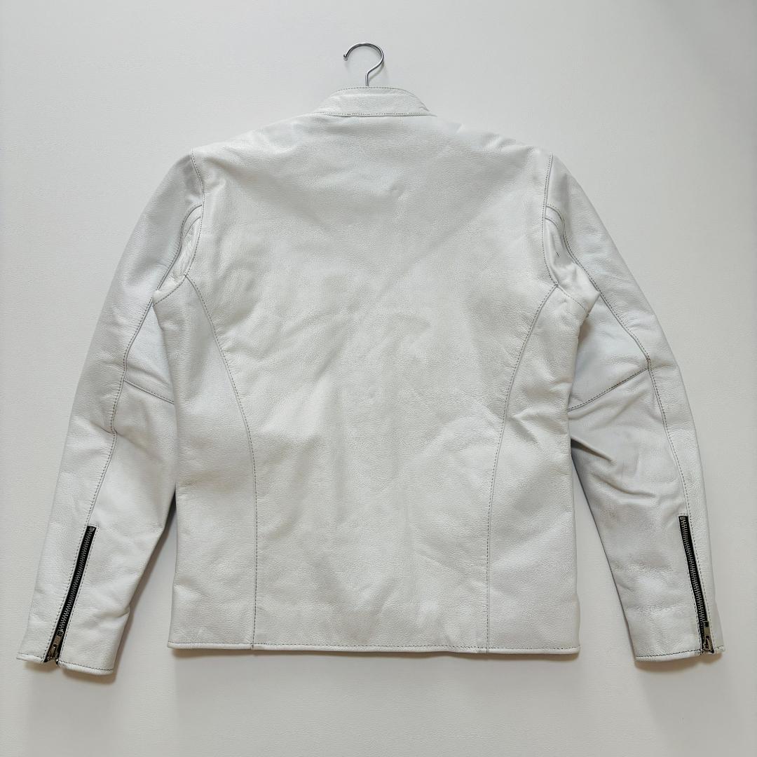 FREEDOM ライダースジャケット バッファローレザー シボ革 M ホワイト