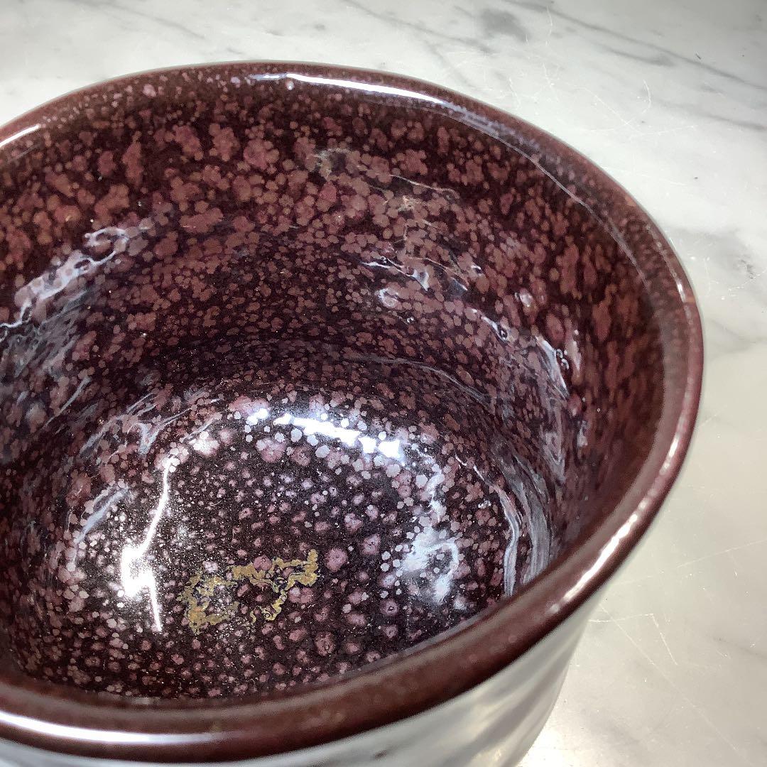 茶道具　笹川焼　油滴天目茶碗　筒茶碗　折谷隆一作