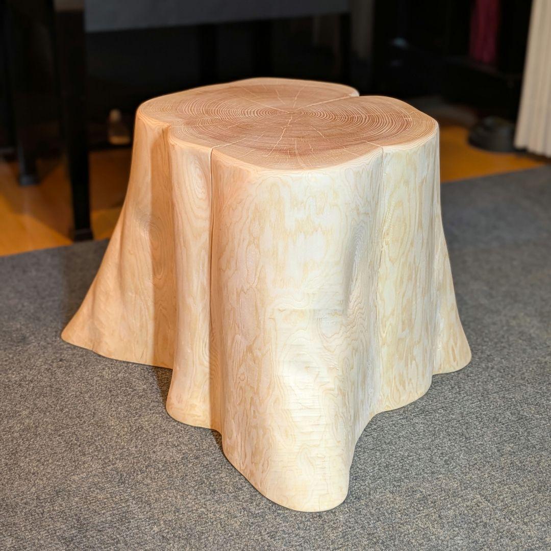 T　檜　切り株　椅子　スツール　テーブル　高さ約30.5㎝