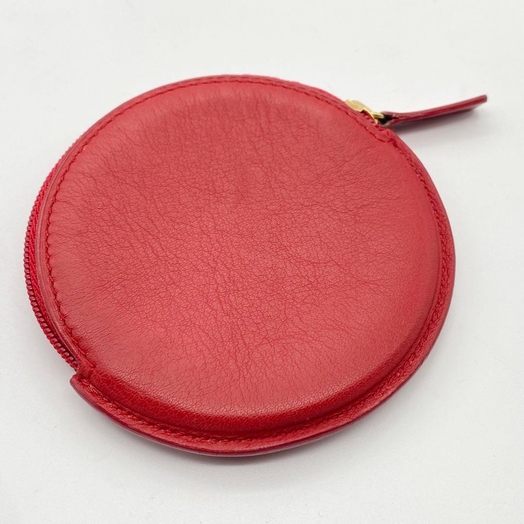 LOEWE・ロエベ・ケース・小銭入れ・丸型・レザー・赤