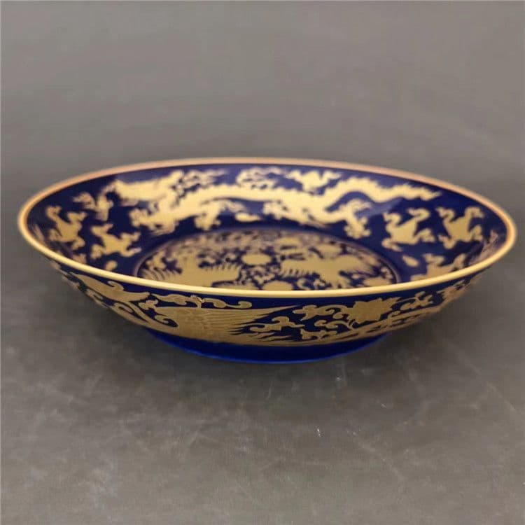 彩絵龍鳳紋盤 中国古美術 茶道具 香道具 装飾品 現代工芸品 美術品 置物