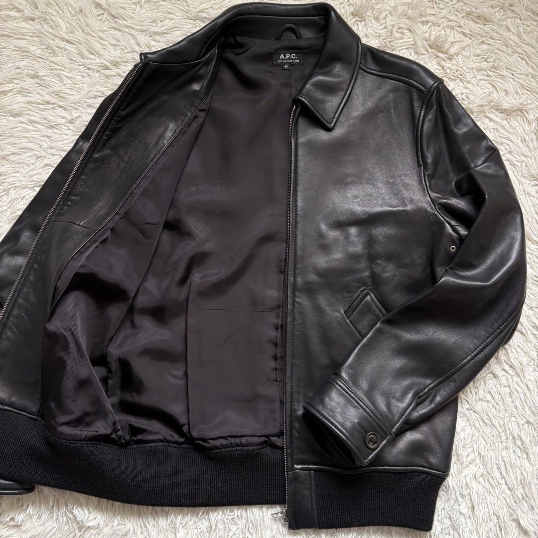 極美品　A.P.C. MOTO ブルゾン　サイズM レザージャケット ブラック